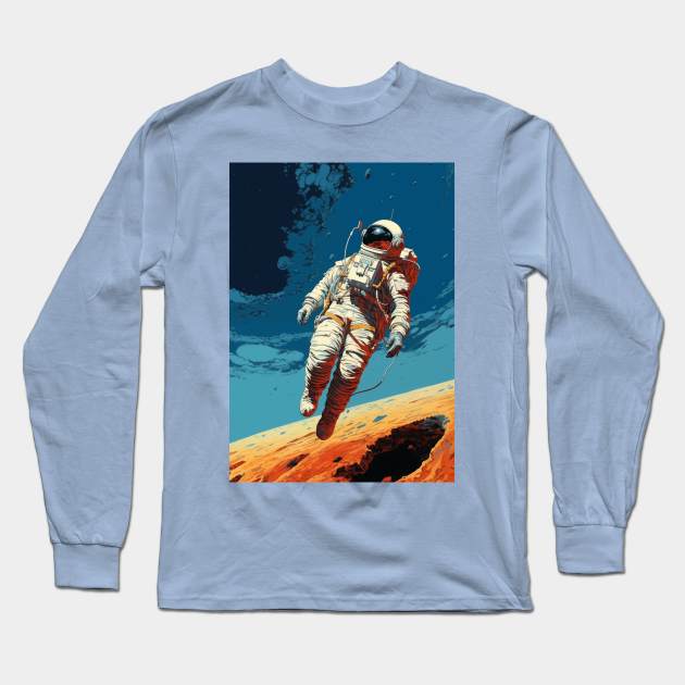 Spaceman Floating Long Sleeve T-Shirt by chlorophyl